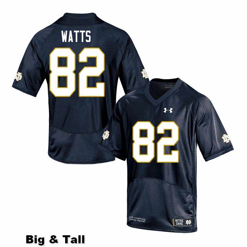 Men's NCAA Notre Dame Fighting Irish #82 Xavier Watts Stitched College Under Armour Authentic Navy Big & Tall Football Jersey HS10F45YA